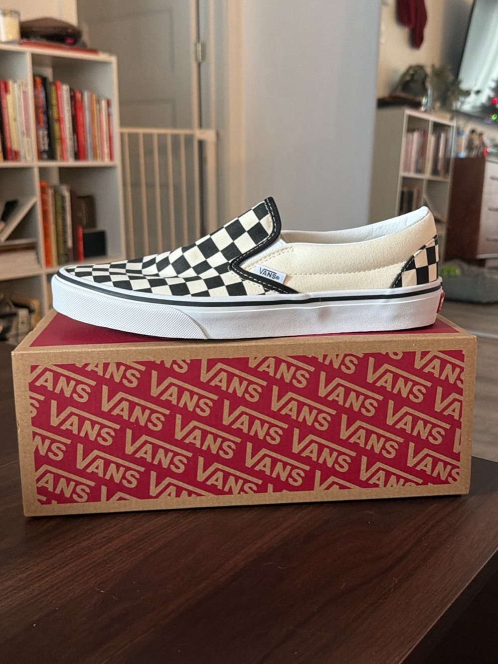 Vans Checkerboard Slip-On Sneakers - Black & White